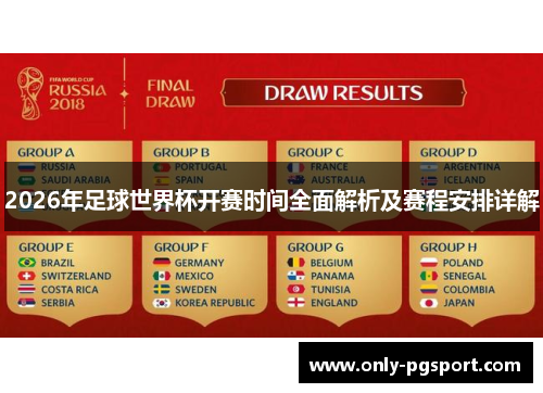 2026年足球世界杯开赛时间全面解析及赛程安排详解